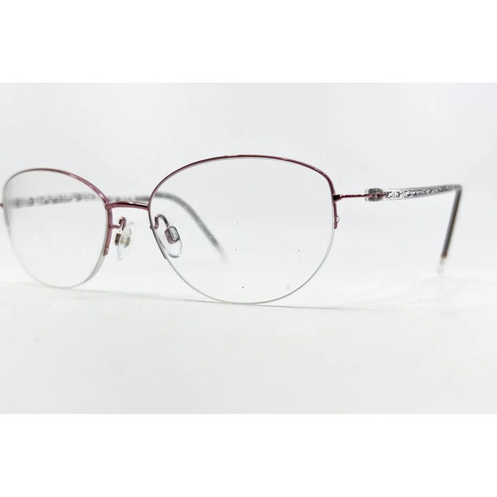 Gloria Vanderbilt Eyeglasses Womens Burgundy Semi-Rimless Metal Frames 53-16-135